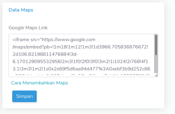 Form input kode peta
